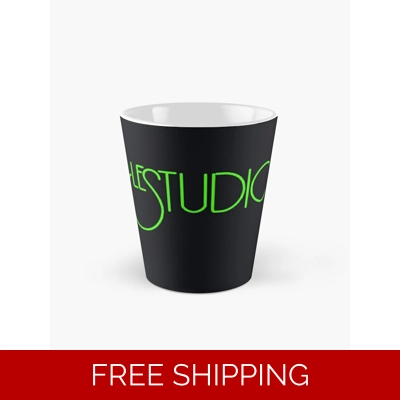Tall mug Black Lime green logo